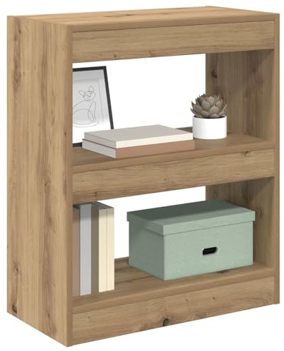 vidaXL Book Cabinet Artisan Oak 60 x 30 x 72 cm Engineered Wood, Modern Rectangular Bookcase, Durable Living Room Storage, Functional Bookshelf, Ample Solution for Home Organizer