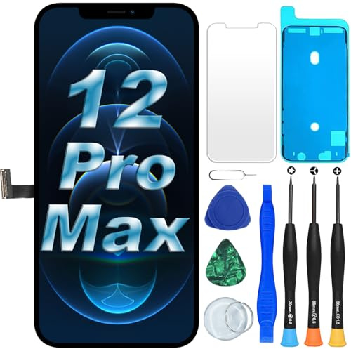 DIGI4U LCD for iPhone 12 Pro Max Screen Replacement, 6.7'' [True Tone][3D Touch][Small Notch] Screen for iPhone 12 Pro Max Display Digitizer Assembly, with Repair Tools for iPhone 12 Pro Max LCD
