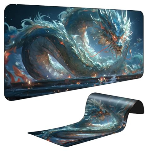 HGSHUO Tappetino Mouse Dragon Tappetino per Mouse XXL Tappetino Mouse Grande Tappetino Mouse Gaming Anime Base Antiscivolo