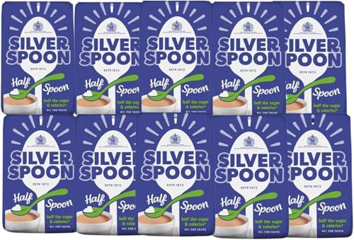 Silver Spoon Half Spoon Granulated Sugar – 1kg (Pack of 10) | Sweetness with Fewer Calories | Half the Sugar per Teaspoon | Ideal for Tea, Coffee & Baking