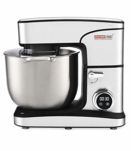 Amasadora Profesional SWISS LINE 20L, Robot de Cocina Multifunción con Bol de Acero Inoxidable 2800W