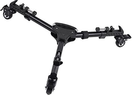 Glomora Tripod Wheels Dolly 20kg Load, Universal Folding Camera Tripod Base Stand with Carrying Bag