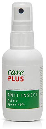 Care Plus Spray Anti-Insectes, À base de 40% de DEET, Pour Toutes les Destinations, 8h de Protection, Pour 3 Adultes, 200 ml