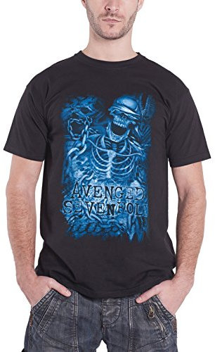 Avenged Sevenfold Chained Skeleton Band Logo Herren Nue Schwarz T Shirt