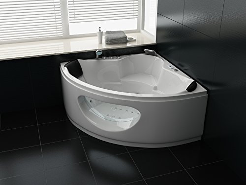 Bañera de hidromasaje de lujo, 138 x 138 cm, equipamiento completo (masaje)