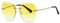 kimorn Sonnenbrillen für Frauen Übergroße randlose Diamant-Schneidlinse Klassisch Eyewear AE0534 (Gold&Gelb, 65)