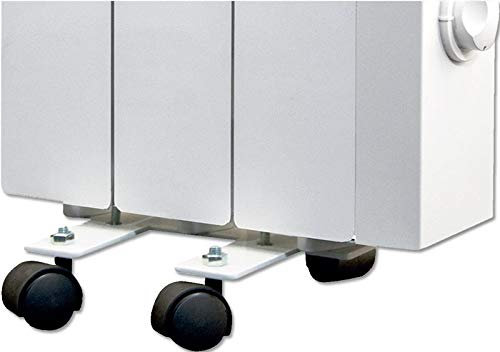 farho Set Route in Acciaio Nero (4 Ruote) per Radiatori Elettrici Ruote Riscaldamento a Basso Consumo Alta qualità ··· Facile Installazione