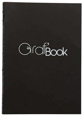 Clairefontaine 975801C - Skizzenbuch Graf'Book 360° DIN A5 14,8x21 cm Hochformat, 100 Blatt 100g, ideal für unterwegs, glatte Körnung, ideal für Skizzen & Notizen, Weiß, 1 Stück