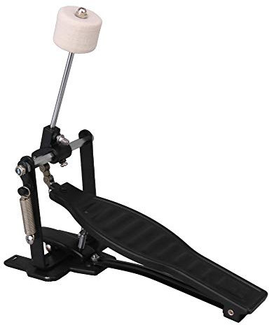 BQLZR Schwarzes Aluminiumlegierungs-Schlaginstrument-Trommel-Pedal und Trommelstock-Satz mit linker Feder für -Trommel-Reparatursatz