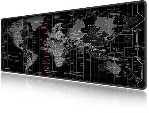 LL-COEUR XXL Weltkarte Mauspad Gaming Mouse Mat Laptops Schreibtischunterlage Desk Pad (1200 x 500 x 3 mm)