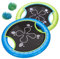 Nexos Trading Beachball Wurfspiel für Kinder 2 Frisbees mit 2 Wuschelbällen Gartenspiel Outdoor Klettball Catchball Strandspielzeug 4 teilig