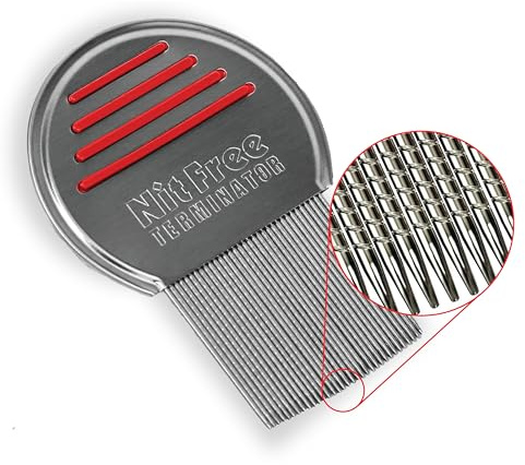 Nit Free Terminator Lice Comb - Professional Stainless Steel Comb for Effective Head Lice Treatment (Colors May Vary) (Pack of 2)