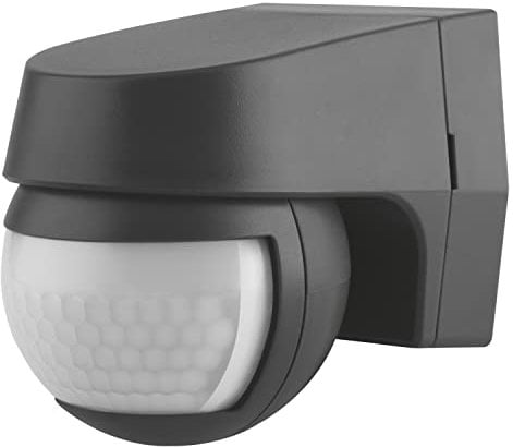 LEDVANCE Sensor Wall 110 | Détecteur Extérieur 2-en-1 de Mouvement & Crépusculaire | Capteur mural | Angle de détection 110° | Gris foncé | Etanche IP44
