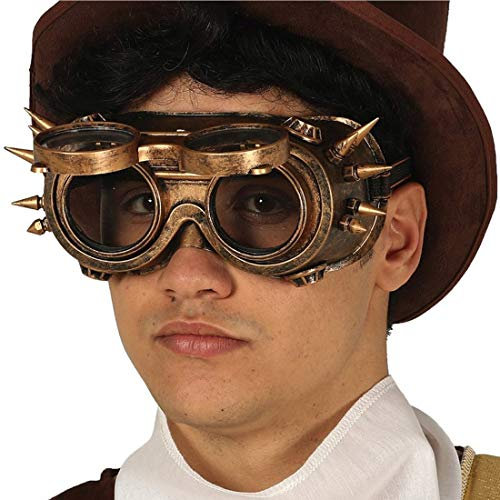 Amakando Originelle Gothic Sonnenbrille für Damen & Herren klappbar/Bronze-Schwarz/Viktorianische Schutz-Brille Cyberpunk/EIN Highlight zu Mottoparty & Fasching