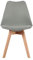 H.J WeDoo 1 x Esszimmerstühle mit Massivholz Buche Bein, Retro Design Gepolsterter Stuhl Küchenstuhl Holz, Grau