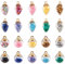 Beadthoven 100 Stück Kristallglaskugel-Anhänger in Tropfenform mit Stern Glitzer-Pailletten bunt glitzernd Stern Glaskugel-Anhänger für DIY Armband Ohrringe Schmuckherstellung