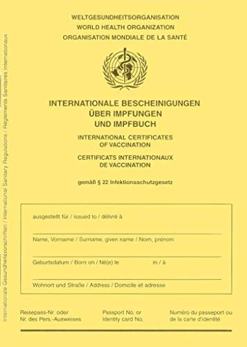 Impfausweis/Impfpass/Impfbuch PRO - auf Spezialpapier,beständig gegen Feuchtigkeit, Temperatur, UV-Licht - Ausgabe 2021 - internationale Bescheinigung Impfungen mit Covid-19 Seite**