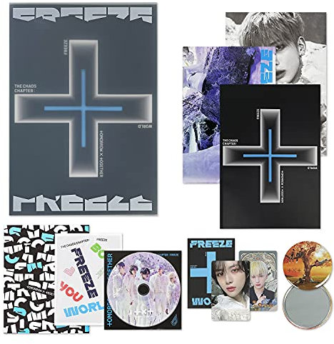 TXT The 2nd Album - THE CHAOS CHAPTER : FREEZE [ WORLD ver. ] CD + Photobook + Sticker Pack + Lyric Book + Behind Book + Photocard + OS Photocard + Poster + Postcard