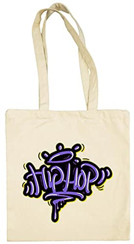 Bolsa de tela Hip Hop pintura - Beige, 38 x 42 cm