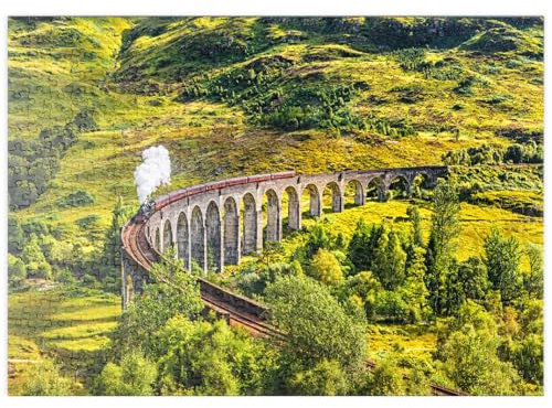 MyPuzzle Glenfinnan Railway Viaduct mit Jacobite-Dampfzug, Schottland - Premium 500 Teile Puzzle - MyPuzzle Sonderkollektion von Puzzle Galaxy