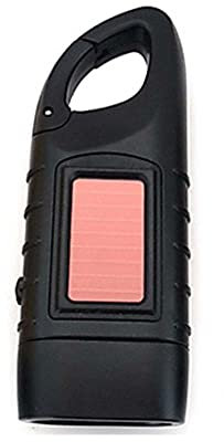 EBILUN Manovella Solare Alimentato a Batteria LED Torcia Portatile Con Moschettone per Campeggio, Emergenza, Arrampicata, Escursionismo - Lanterna Ricaricabile Nero
