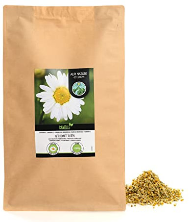 Alpi Nature Camomilla Tisana 1kg, Camomilla Fiori Essiccati di Alta Qualità, Tè Sfuso