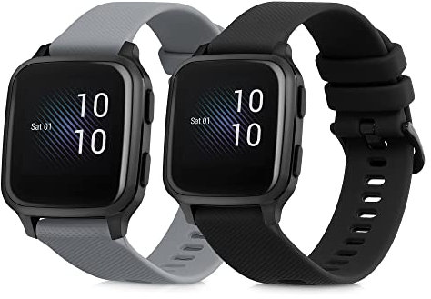 kwmobile 2x Sportarmband kompatibel mit Garmin Venu Sq Music/Sq Armband - Fitnesstracker Band Set aus TPU Silikon