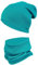 TupTam Mütze und Schal Kinder Set – Weiches Schal Mütze Set Kinder für Herbst und Winter, Farbe: Rippstoff Dunkeltürkis, Größe: 52-56