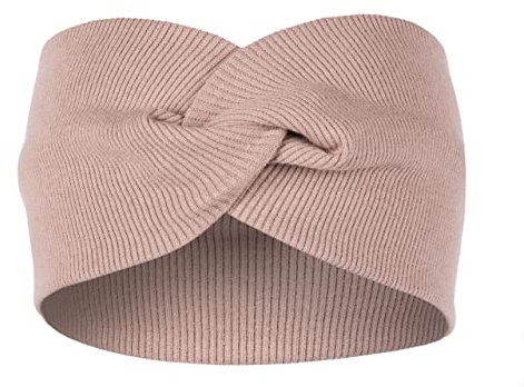 HEYO Stirnband Damen Haarband Elastisch Verdreht Kopfband Feinripp Optik (Camel)