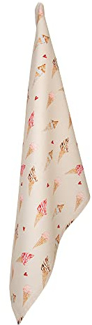 Clayre & Eef Geschirrtuch 50*70 cm Beige Rosa Baumwolle Rechteckig Eis Küchentuch