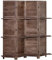 HOMCOM Paravent intérieur 4 Panneaux 162L x 170H cm 3 étagères Pliables séparateur de pièce Portes persiennes Bois de Paulownia Noyer