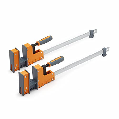Bora 18 Parallel Clamp Set, 2 Pack of Woodworking Clamps with Rock-Solid, Even Pressure, 571118T, Rustic Brown