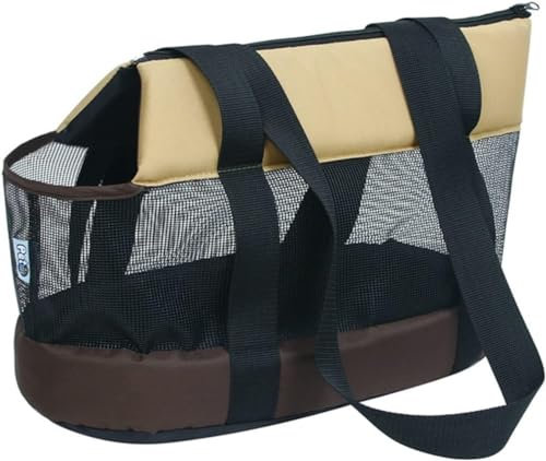 MNASH Zaino Cane Piccola Taglia, Traspirante Trasportino Estivo Portatile for Animali Domestici, Borsa a Tracolla (Color : Coffee, Size : L)