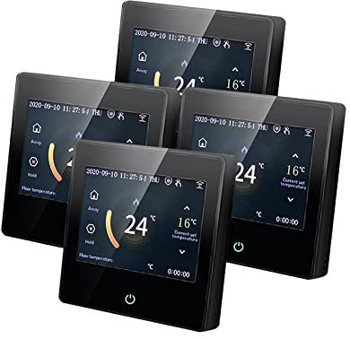 Qiumi Farbbildschirm, intelligenter WLAN-Thermostat für Wasser-/Gasheizung, funktioniert mit Alexa Google Home, 3 A, 95 ~ 240 V Wechselstrom