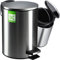 KADAX Bathroom Bin 3L, Small Toilet Trash Bin with Foot Pedal and Internal Bucket, Durable Steel Waste Bin with Lid for Kitchen (Silver)