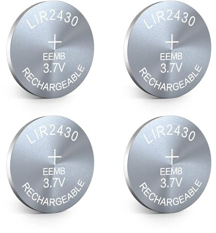EEMB 4pack LIR2430 Batterie Rechargeable 3.7v Li - ION Bouton Batterie pièce de Monnaie Batterie pour Casque Montres wearables