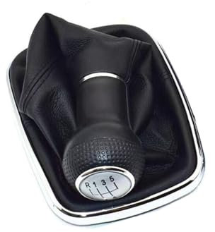 Inovey 5/6 Gang 23Mm Schaltknauf Hebel Schalthebelmanschette Kompatibel Mit Vw Golf 4 Iv Mk4 Gti R32 Jetta 1999-2004 -Silber -5-Gang