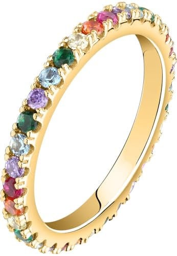 CHRIST Damen-Ring 925er Silber 32 Zirkonia 54, Gold 32025511