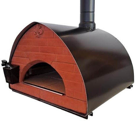 Bollore Pizza Party four à 2 pizzas - Four à gaz et bois hybride, pour tous les besoins, idéal four à pizza napolitaine, portable, GUNMETAL, fabriqué en Italie