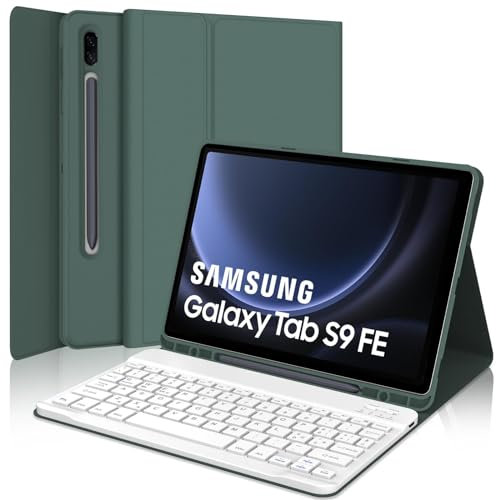 Tastiera per Samsung Galaxy Tab S9 FE/S10 FE 10.9/S9 11, Cover Tastiera Italiana Bluetooth Rimovibile per Samsung Galaxy Tab S9 2023/S9 FE 2023/S10 FE 2025, Verde scuro