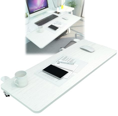 V3VOGUE Extensora De Escritorio para Bandeja para Teclado, Plegable A 90 °, 55/65/75x25cm Ergonómico Extensión De Mesa para Trabajar, Estudiar Y Jugar, Muñeca Ordenador Resto Apoyabrazos