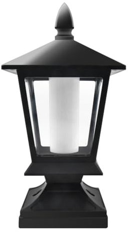 Veemoon Luz Solar de Poste Exterior, Luz de Poste de Jardín Pilar de Luz Impermeable Ip67 Lámpara Led en Pedestal Impermeable Pantalla Acrílico Lámpara de Columna para Jardín, Patio, Terraza