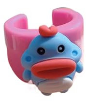 SANRLO Ring, einzigartige Fingerringe mit Cartoon-Tieranhänger, Kunstharz, hässliche und niedliche Wurst-Mund-Fingerschmuck, niedlicher Paar-Ring, Size reference picture, Harz