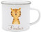 wunderwunsch - Personalisierte Emaille Tasse Kinder mit hochwertigem Spezial-Druck – Bruchsicher, Leicht & Umweltfreundlich – Perfekt für Zuhause, Kindergarten oder Camping (Tiger)