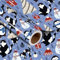 LeZakaa Weihnachts-Geschenkpapierrolle – lustige Katze, Pinguin, Schneemann, Geschenk-Box, weihnachtliches verspieltes Design für Weihnachten, Urlaubsparty, Geschenkpapier – 43,2 x 16,4 Fuß (23,2 m²)