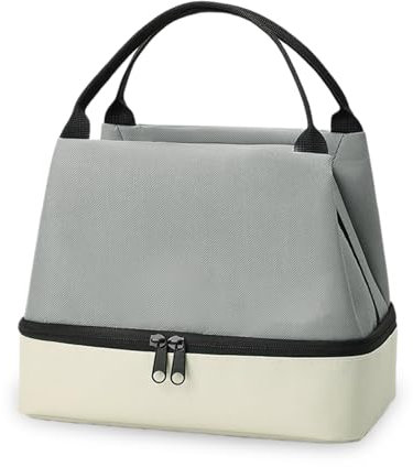 Zliger Lunchtasche Isolierte Lunchbox Bag, Doppelschichtiger Isolierbeutel, Kalt- und Warmtrennung, Lunch Bag für Frauen Männer Arbeit Schule Büro Picknick Snackbeutel