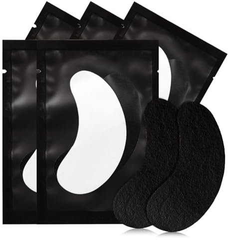 Lunamoon Augenpads für Wimpernverlängerung Wimpern Pads UV Wimpernverlängerung Pad Wimpernlifting Eye Gel Patch for Eyelash Extensions 50Paar (BLACK BLACK)