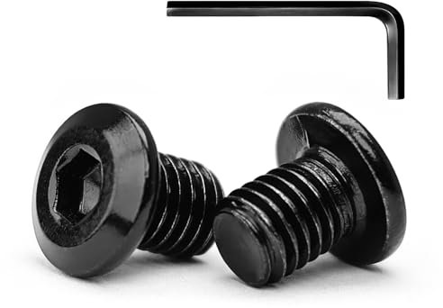M5 x 10mm 20Pcs Tête Plate Vis D'assemblage à Six Pans Creux, Vis à Tête Plate, Acier Inoxydable A2 V2A, Boulons de Meubles, Filetage Complet, Oxyde Noir (Avec Clé Hexagonale)