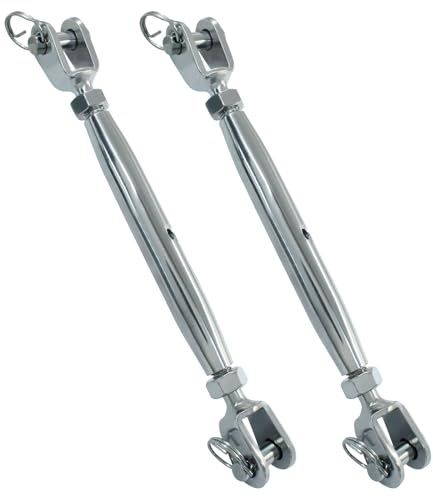 Cjueiom 2 tenditori in acciaio inox, ganasce M10, corpo chiuso, ganasce e ganasce, tenditori per cavi