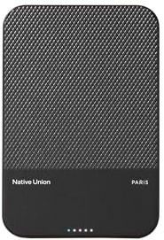 Native Union (Re)Classic Power Bank | Magnetic - Qi2 MagSafe Compatible 5000mAh 15W Portable Charger - USB-C Cable Included - for iPhone Air, 17, 17 Pro, 17 Pro Max, 17e, AirPods Pro 3 & More (Black)